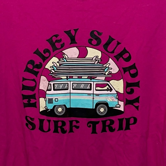 HURLEY Women’s Surf Trip VW Van Short Sleeve Shirt. Sz S. - Picture 2 of 5